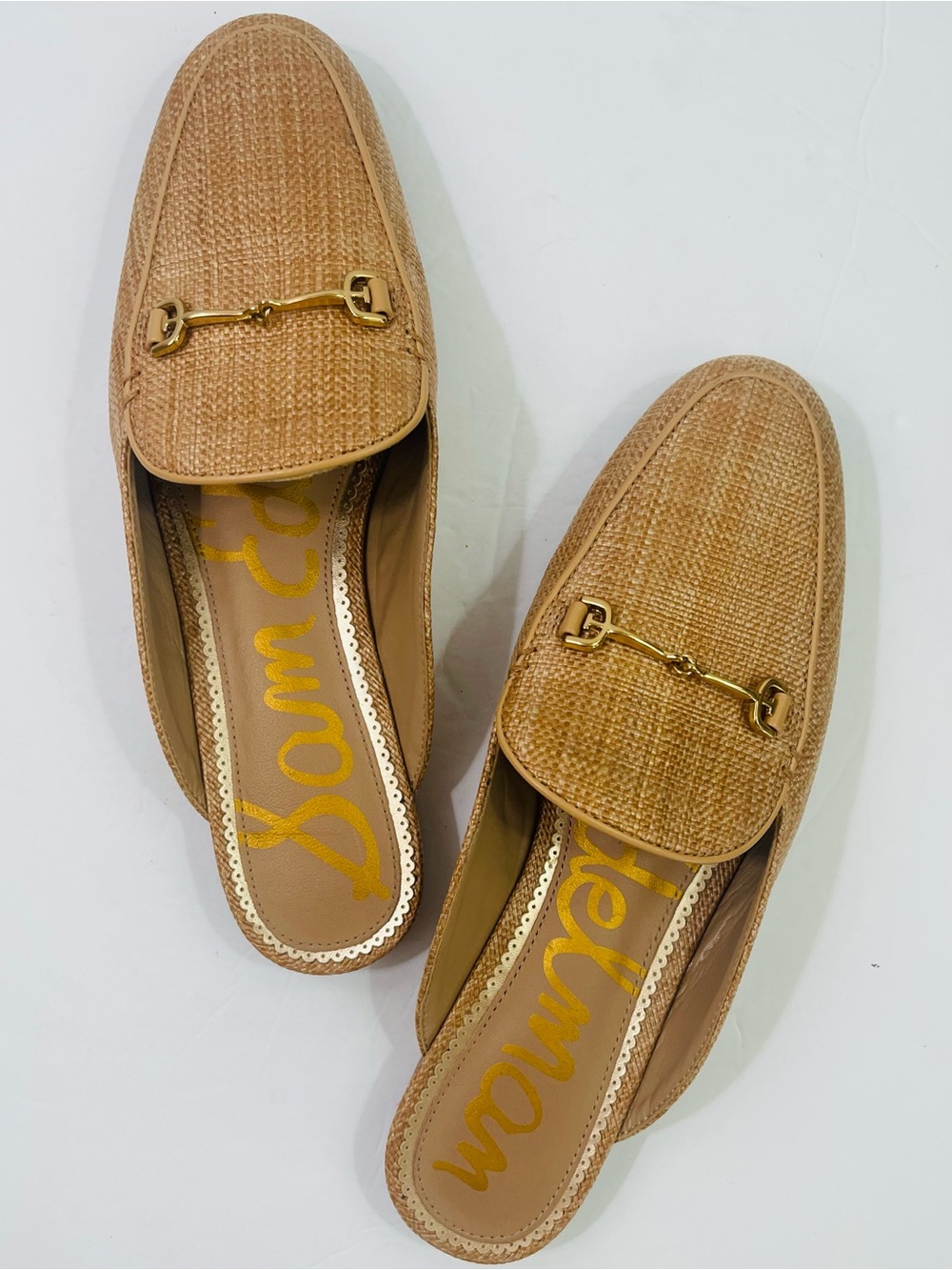 Sam Edelman Linnie Bit Mule Loafer Buff Tan Raffia - Picture 4 of 13
